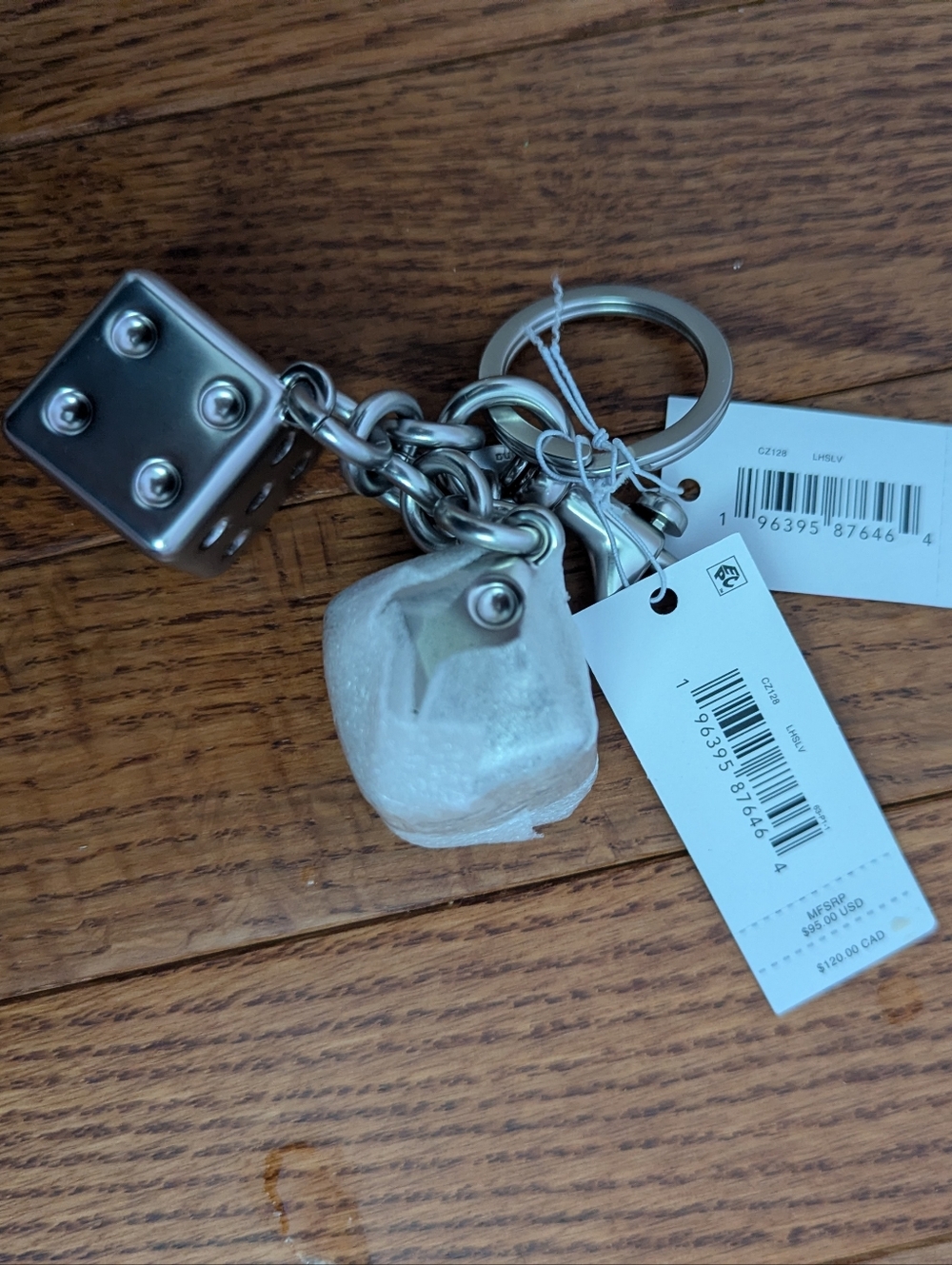 Coach Silver Dice Keychain
